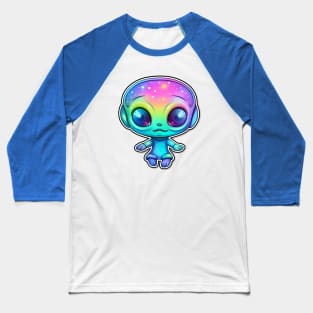 Cute Alien Extraterrestrial Art - Galaxy Inlay Baseball T-Shirt